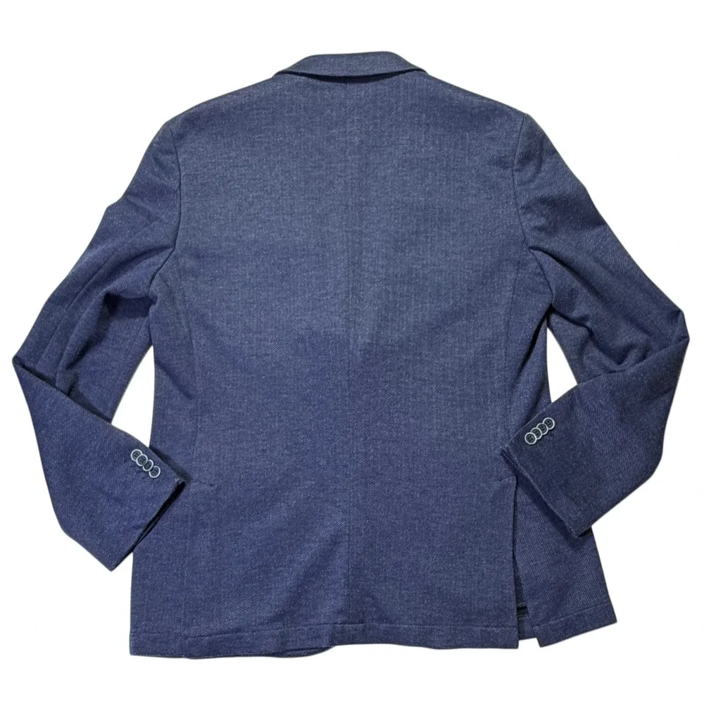 British Heritage Savile Row Shoreditch 42L Navy Textured Blazer Statement Lining
